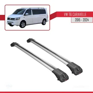 Volkswagen Caravelle (T6) 2015 ve Sonrası ile uyumlu ACE-1 Ara Atkı Tavan Barı GRİ thumb 3