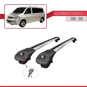 Volkswagen Caravelle (T5) 2003-2015 Arası ile uyumlu ACE-1 Ara Atkı Tavan Barı GRİ thumb 4