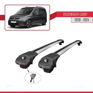 Volkswagen Caddy 2020 ve Sonrası ile uyumlu ACE-1 Ara Atkı Tavan Barı GRİ thumb 4