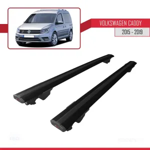 Volkswagen Caddy 2015-2019 Arası ile uyumlu HOOK Model Anahtar Kilitli Ara Atkı Tavan Barı SİYAH thumb 4