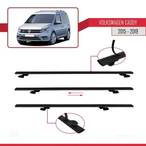 Volkswagen Caddy 2015-2019 Arası ile uyumlu Basic Model Ara Atkı Tavan Barı SİYAH 3 ADET thumb 5