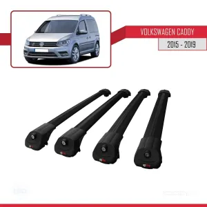 Volkswagen Caddy 2015-2019 Arası ile uyumlu ACE-1 Ara Atkı Tavan Barı SİYAH 4 ADET BAR thumb 4
