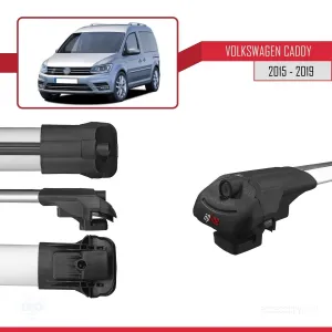 Volkswagen Caddy 2015-2019 Arası ile uyumlu ACE-1 Ara Atkı Tavan Barı GRİ 4 ADET BAR thumb 5