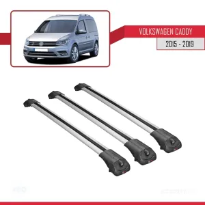Volkswagen Caddy 2015-2019 Arası ile uyumlu ACE-1 Ara Atkı Tavan Barı GRİ 3 ADET BAR thumb 3