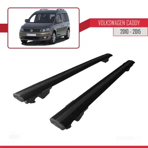 Volkswagen Caddy 2010-2015 Arası ile uyumlu HOOK Model Anahtar Kilitli Ara Atkı Tavan Barı SİYAH thumb 4