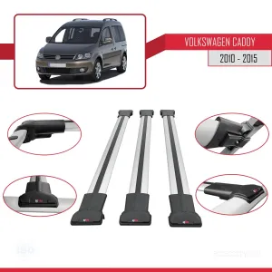 Volkswagen Caddy 2010-2015 Arası ile Uyumlu FLY Model Ara Atkı Tavan Barı GRİ 3 ADET BAR thumb 5
