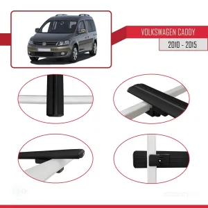 Volkswagen Caddy 2010-2015 Arası ile uyumlu Basic Model Ara Atkı Tavan Barı SİYAH 3 ADET thumb 4