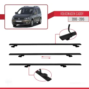 Volkswagen Caddy 2010-2015 Arası ile uyumlu Basic Model Ara Atkı Tavan Barı SİYAH 3 ADET thumb 5