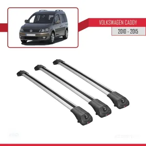 Volkswagen Caddy 2010-2015 Arası ile uyumlu ACE-1 Ara Atkı Tavan Barı GRİ 3 ADET BAR thumb 3