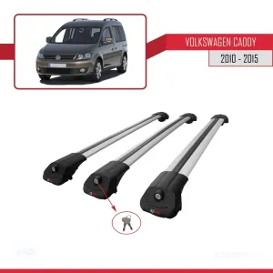 Volkswagen Caddy 2010-2015 Arası ile uyumlu ACE-1 Ara Atkı Tavan Barı GRİ 3 ADET BAR thumb 4