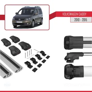 Volkswagen Caddy 2010-2015 Arası ile uyumlu ACE-1 Ara Atkı Tavan Barı GRİ thumb 5
