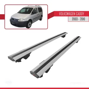 Volkswagen Caddy 2003-2010 Arası ile uyumlu HOOK Model Anahtar Kilitli Ara Atkı Tavan Barı GRİ thumb 4