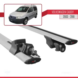 Volkswagen Caddy 2003-2010 Arası ile uyumlu HOOK Model Anahtar Kilitli Ara Atkı Tavan Barı GRİ thumb 5