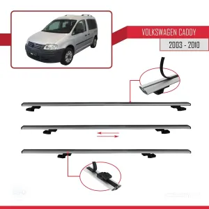Volkswagen Caddy 2003-2010 Arası ile uyumlu Basic Model Ara Atkı Tavan Barı GRİ 3 ADET thumb 5