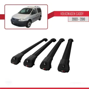 Volkswagen Caddy 2003-2010 Arası ile uyumlu ACE-1 Ara Atkı Tavan Barı SİYAH 4 ADET BAR thumb 4