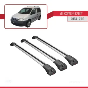 Volkswagen Caddy 2003-2010 Arası ile uyumlu ACE-1 Ara Atkı Tavan Barı GRİ 3 ADET BAR thumb 3