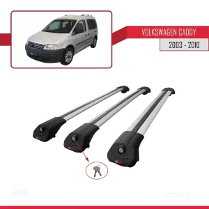 Volkswagen Caddy 2003-2010 Arası ile uyumlu ACE-1 Ara Atkı Tavan Barı GRİ 3 ADET BAR thumb 4