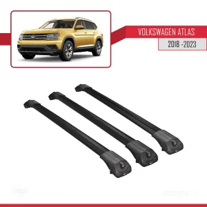 Volkswagen Atlas 2018-2023 ile uyumlu ACE-1 Ara Atkı Tavan Barı SİYAH 3 ADET BAR thumb 3