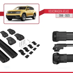Volkswagen Atlas 2018-2023 ile uyumlu ACE-1 Ara Atkı Tavan Barı SİYAH thumb 5
