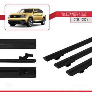 Volkswagen Atlas 2018 ve Sonrası ile uyumlu Basic Model Ara Atkı Tavan Barı SİYAH 3 ADET thumb 5