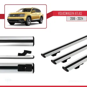 Volkswagen Atlas 2018 ve Sonrası ile uyumlu Basic Model Ara Atkı Tavan Barı GRİ 3 ADET thumb 5
