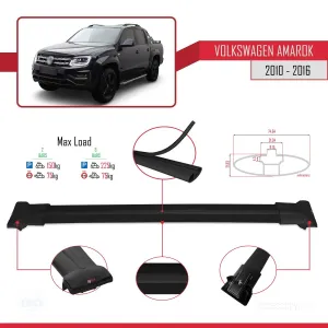 Volkswagen Amarok 2010-2016 Arası ile uyumlu FLY Model Ara Atkı Tavan Barı SİYAH thumb 4