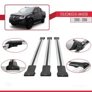Volkswagen Amarok 2010-2016 Arası ile Uyumlu FLY Model Ara Atkı Tavan Barı GRİ 3 ADET BAR thumb 5