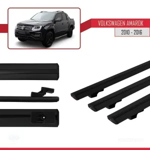 Volkswagen Amarok 2010-2016 Arası ile uyumlu Basic Model Ara Atkı Tavan Barı SİYAH 3 ADET thumb 3