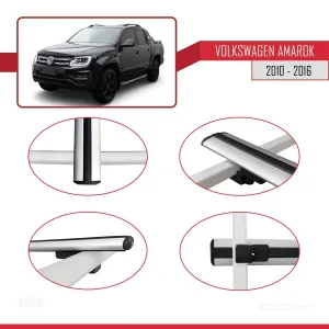 Volkswagen Amarok 2010-2016 Arası ile uyumlu Basic Model Ara Atkı Tavan Barı GRİ 3 ADET thumb 4