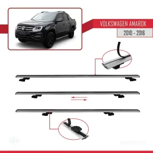 Volkswagen Amarok 2010-2016 Arası ile uyumlu Basic Model Ara Atkı Tavan Barı GRİ 3 ADET thumb 5