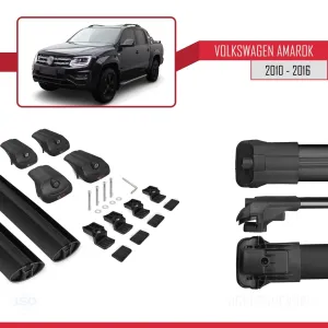 Volkswagen Amarok 2010-2016 Arası ile uyumlu ACE-1 Ara Atkı Tavan Barı SİYAH thumb 5