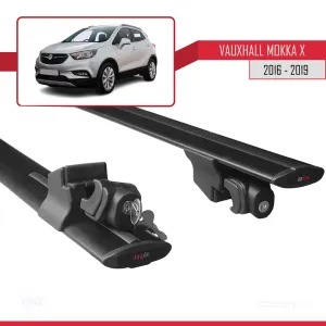 Vauxhall Mokka X 2016-2019 ile uyumlu HOOK Model Anahtar Kilitli Ara Atkı Tavan Barı SİYAH thumb 5