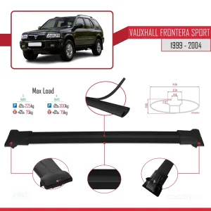 Vauxhall Frontera Sport 1999-2004 Arası ile Uyumlu FLY Model Ara Atkı Tavan Barı SİYAH 3 ADET BAR thumb 4