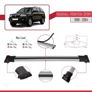 Vauxhall Frontera Sport 1999-2004 Arası ile Uyumlu FLY Model Ara Atkı Tavan Barı GRİ thumb 4