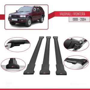 Vauxhall Frontera 1999-2004 Arası ile Uyumlu FLY Model Ara Atkı Tavan Barı SİYAH 3 ADET BAR thumb 5
