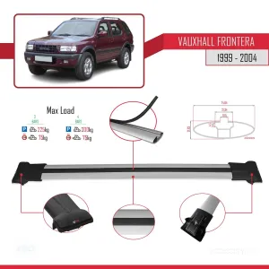 Vauxhall Frontera 1999-2004 Arası ile Uyumlu FLY Model Ara Atkı Tavan Barı GRİ 3 ADET BAR thumb 4