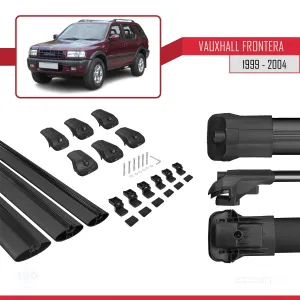 Vauxhall Frontera 1999-2004 Arası ile uyumlu ACE-1 Ara Atkı Tavan Barı SİYAH 3 ADET BAR thumb 5