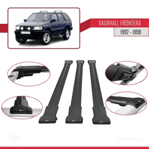 Vauxhall Frontera 1992-1998 Arası ile Uyumlu FLY Model Ara Atkı Tavan Barı SİYAH 3 ADET BAR thumb 5