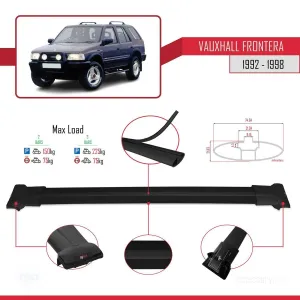 Vauxhall Frontera 1992-1998 Arası ile Uyumlu FLY Model Ara Atkı Tavan Barı SİYAH thumb 4