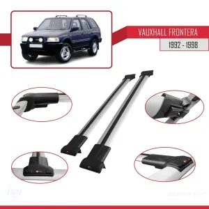 Vauxhall Frontera 1992-1998 Arası ile Uyumlu FLY Model Ara Atkı Tavan Barı GRİ thumb 5