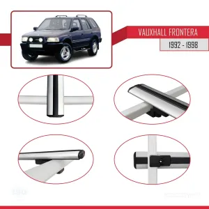 Vauxhall Frontera 1992-1998 Arası ile uyumlu Basic Model Ara Atkı Tavan Barı GRİ 3 ADET thumb 4