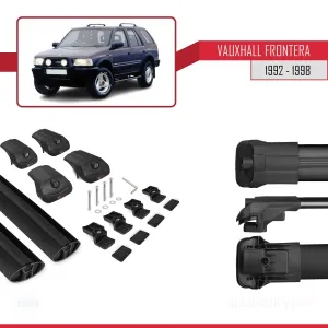 Vauxhall Frontera 1992-1998 Arası ile uyumlu ACE-1 Ara Atkı Tavan Barı SİYAH thumb 5