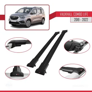 Vauxhall Combo Life 2019-2022 Arası ile Uyumlu FLY Model Ara Atkı Tavan Barı SİYAH thumb 4