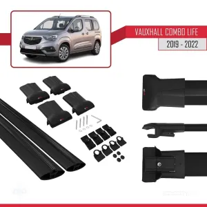 Vauxhall Combo Life 2019-2022 Arası ile Uyumlu FLY Model Ara Atkı Tavan Barı SİYAH thumb 5