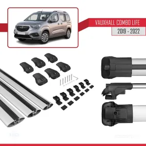 Vauxhall Combo Life 2019-2022 Arası ile uyumlu ACE-1 Ara Atkı Tavan Barı GRİ 3 ADET BAR thumb 4
