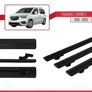 Vauxhall Combo E 2019-2023 Arası ile uyumlu Basic Model Ara Atkı Tavan Barı SİYAH 3 ADET thumb 3