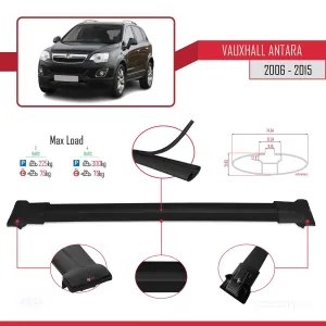 Vauxhall Antara 2006-2015 Arası ile Uyumlu FLY Model Ara Atkı Tavan Barı SİYAH 3 ADET BAR thumb 4
