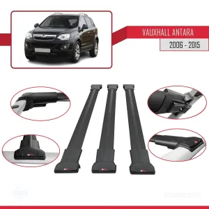 Vauxhall Antara 2006-2015 Arası ile Uyumlu FLY Model Ara Atkı Tavan Barı SİYAH 3 ADET BAR thumb 5