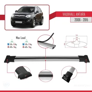 Vauxhall Antara 2006-2015 Arası ile Uyumlu FLY Model Ara Atkı Tavan Barı GRİ thumb 4