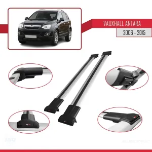 Vauxhall Antara 2006-2015 Arası ile Uyumlu FLY Model Ara Atkı Tavan Barı GRİ thumb 5
